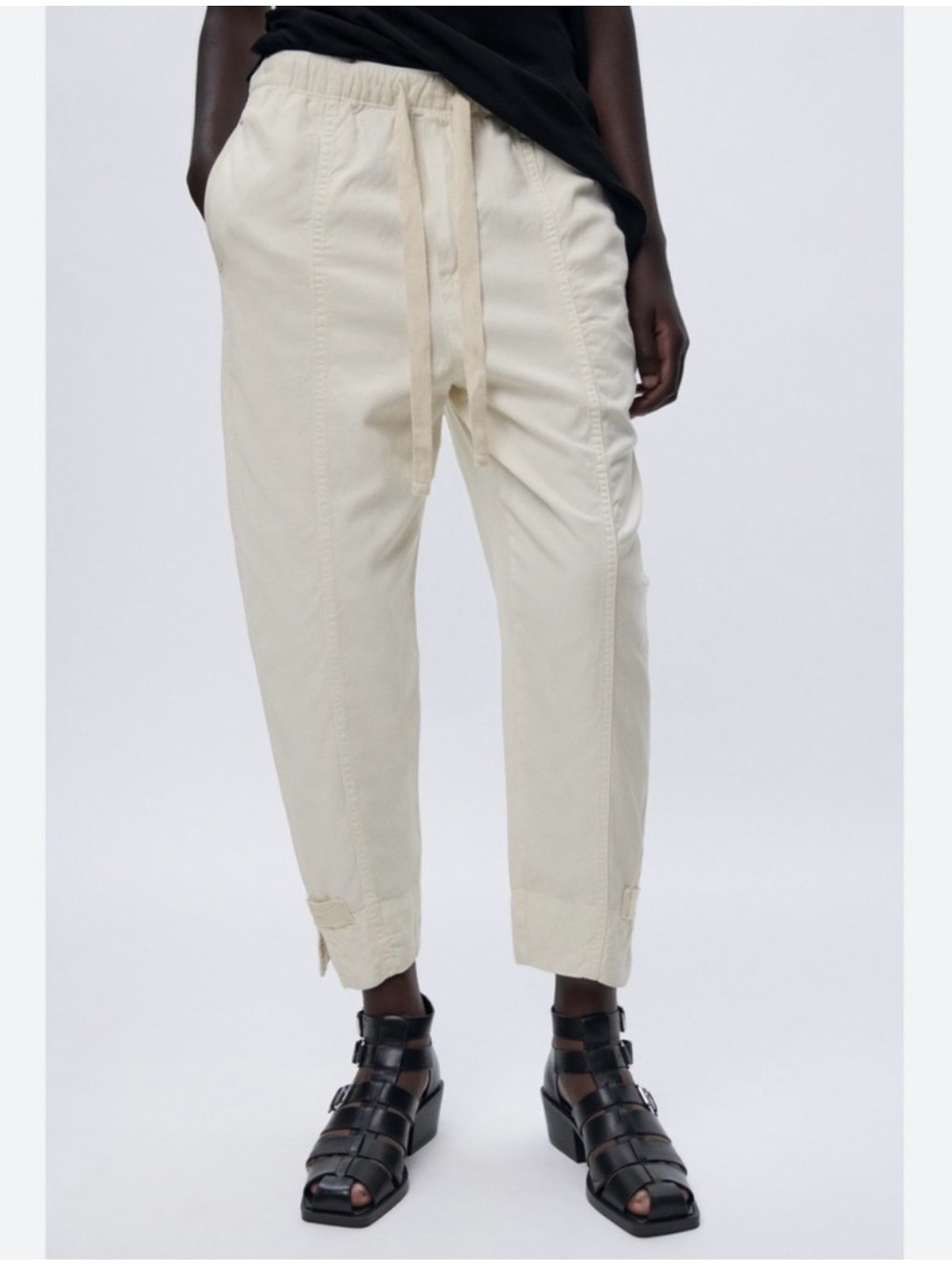 Zara Linen Blend Balloon Trousers